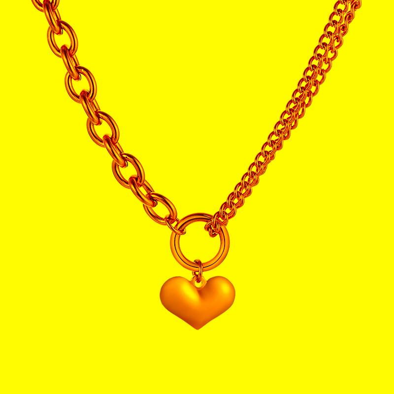 

Pendant Necklaces Elegant Stainless Steel Cable Chain Heart Necklace Toggle Link Charm Women Girls GiftsPendant