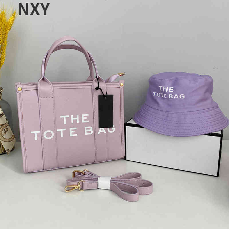 

Shoulder Bag Totes Summer Leather Handbag Women Designer Handbags 2 Pcs Set Crossbody Bags Female Messenger Vintage Bag Purses 220511, Rose red suit: bag + hat