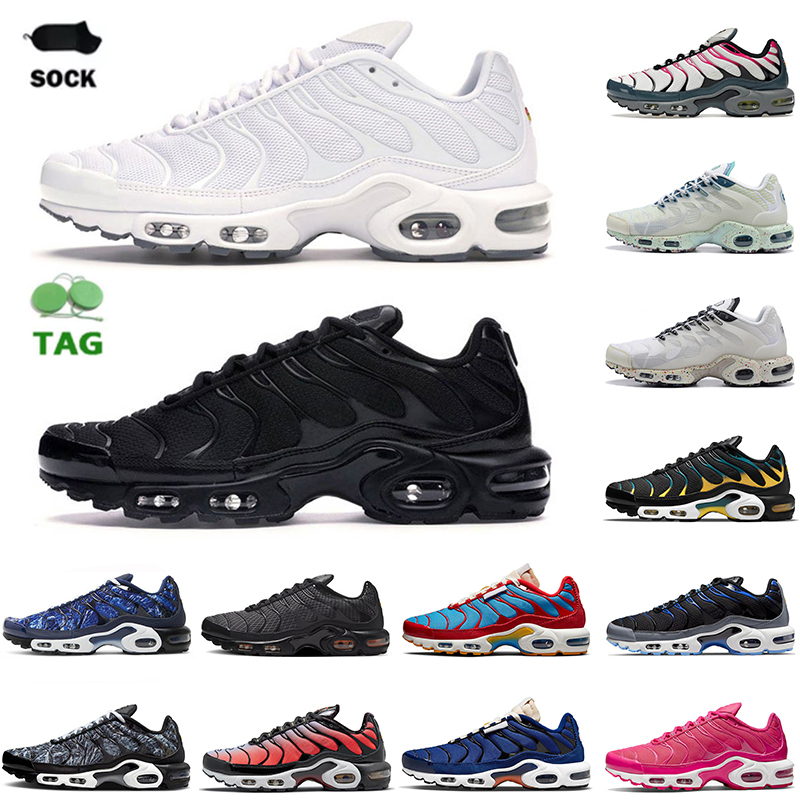 

All White Triple Black Tn Plus Se Running Shoes Mens Women Cushion Sneakers Sports Leather Mesh Breathable Blue Red Pink Midnight Navy Terrascape Trainers 36-46, C37 university red 40-46