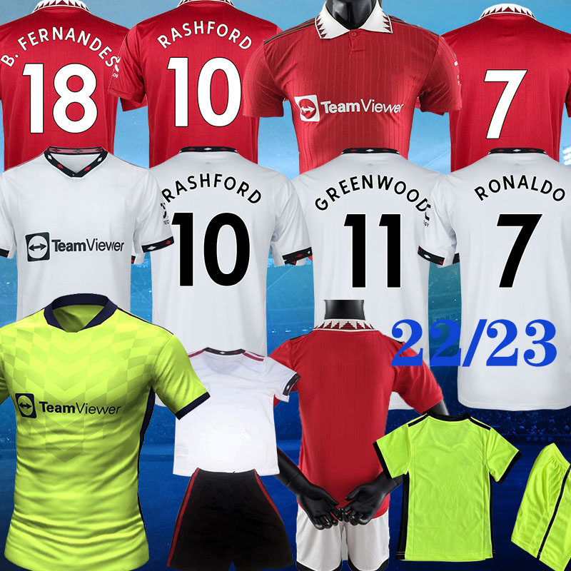 

SANCHO player version soccer jersey 21  23 RASHFORD SHAW POGBA 2022 2023 MARTIAL B. FERNANDES LINGARD football shirt men adult kids kit uniforms summer tee shirt, Away player