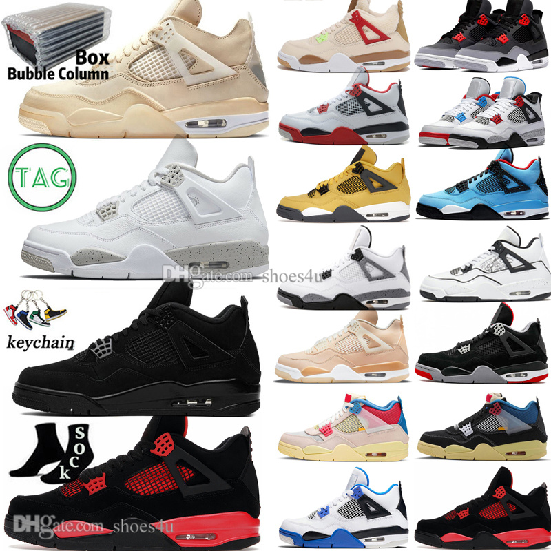 

Sail Oreo Black Cat 4 4s Mens Basketball Shoes University Blue Fire Red Thunder White Cement Bred Taupe Haze Cool Grey Lighnting DIY Men Sports Women Sneakers Trainers, #31