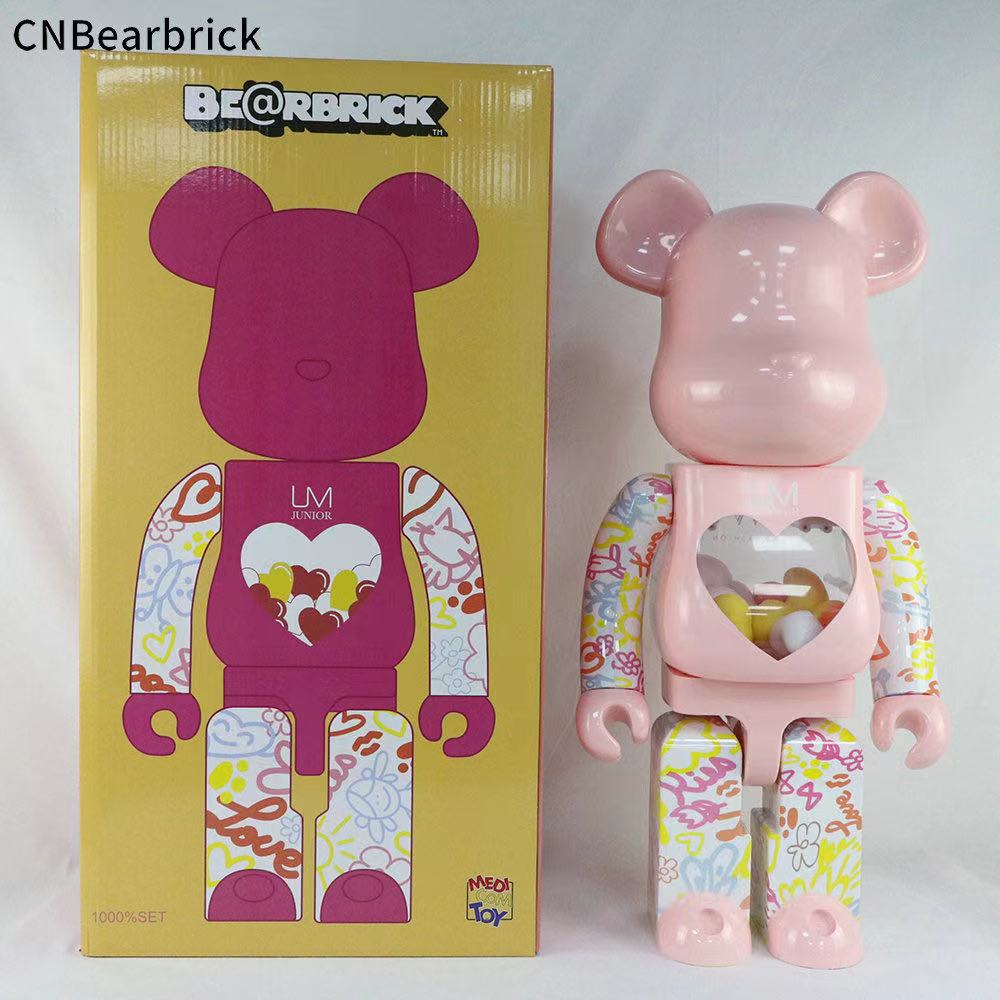 

New arrival domestic Bearbrick UM graffiti pastel egg building blocks violent bear 400% trend doll doll living room decoration children's gift 28CM