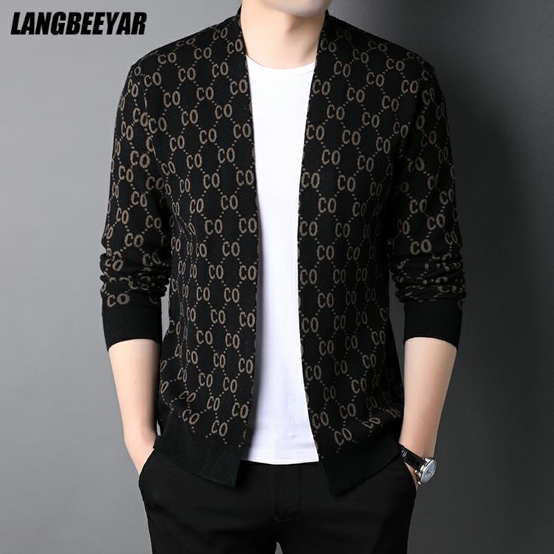 

Top Grade Designer Luxury Brand Fashion Knit Sweater Cardigan Men Casual Woolen Autum Japanese Coats Jacket Mens Clothes 2022, Black