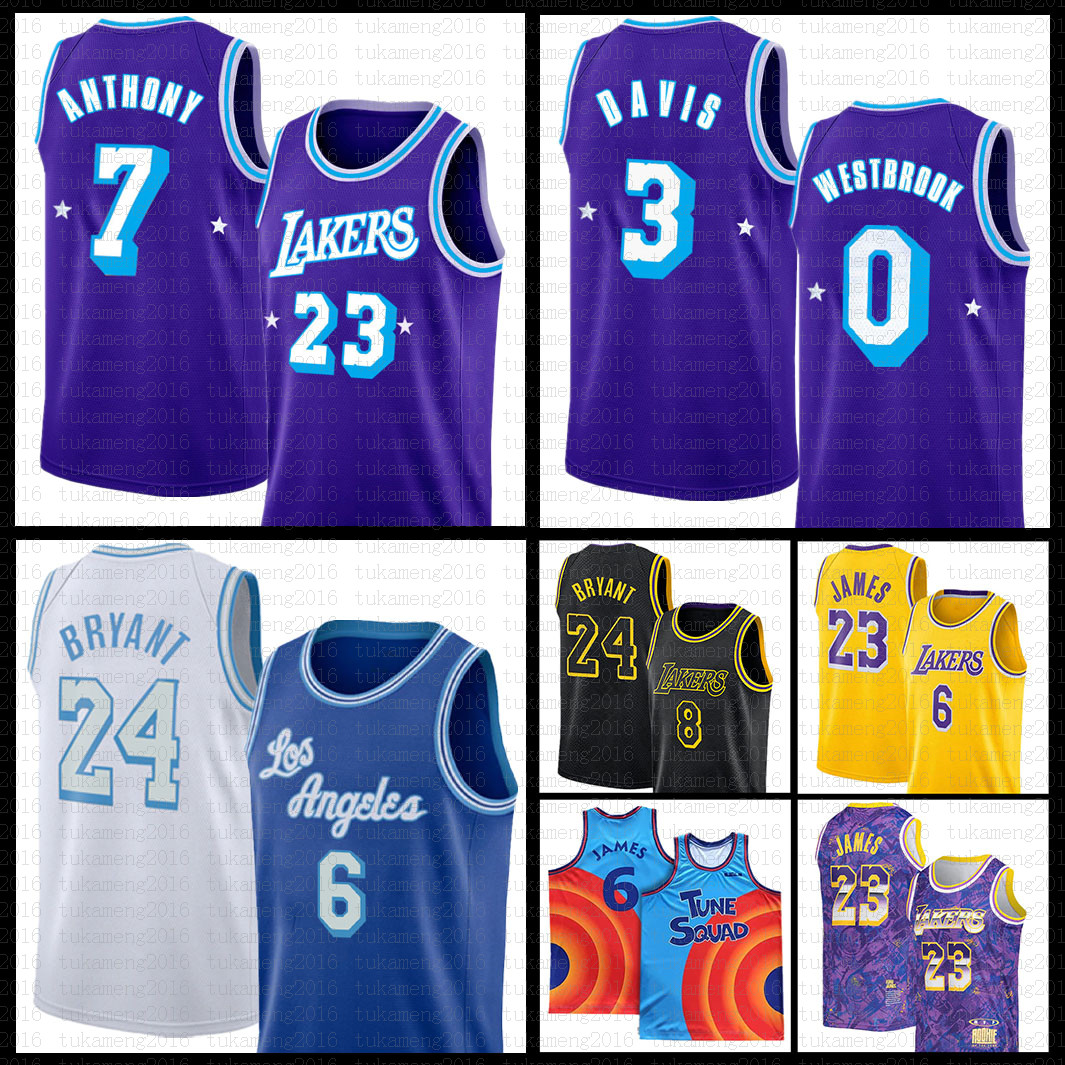 2021 2022 Nouveaux maillots de basket-ball 23 6 0 3 7 Los'Ageles'''lakers''Men LeBron James Anthony Russell Westbrook Davis meilleur carmelo Anth