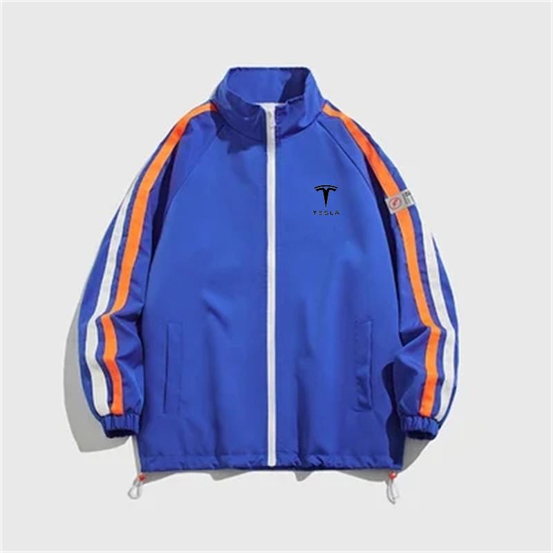 

Men's Jackets Spring And Autumn Men's Jacket Windbreaker Loose Stand-up Collar Sportswear Color-blocking AndMen's