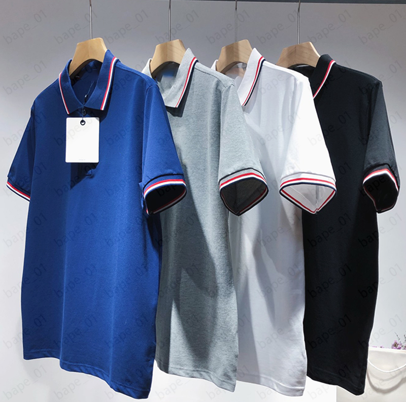 

Mens Designer Luxury Polos monclair Spring/Summer Lapel Embroidered Short Sleeve Polo Shirt, Real pic