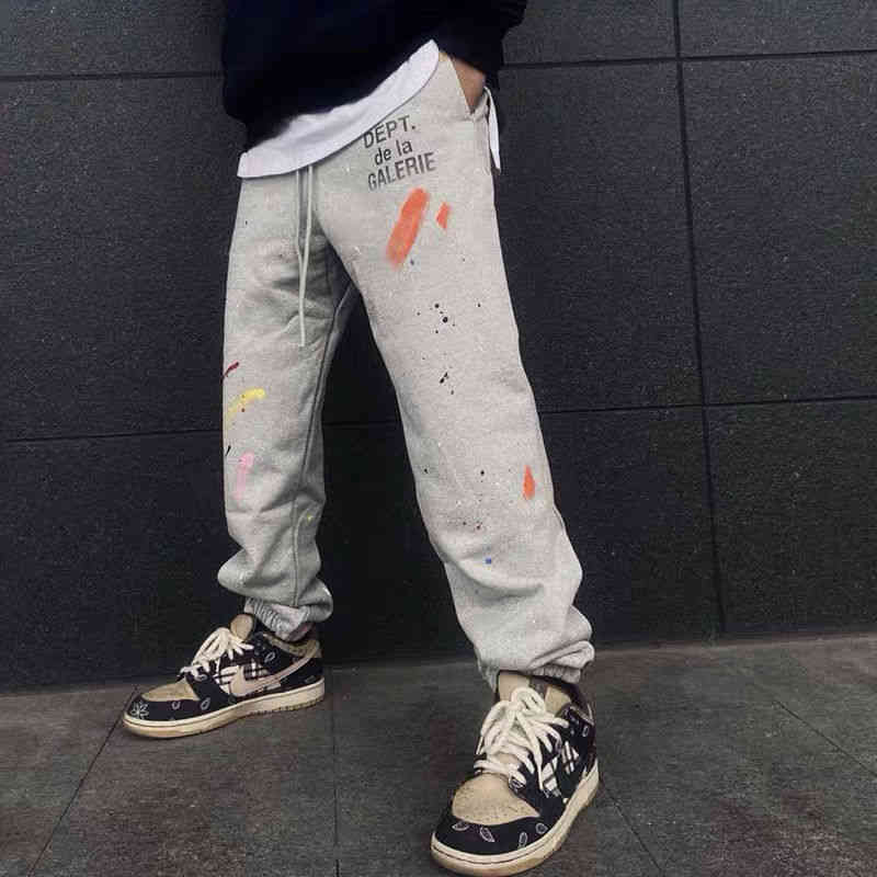 

Mens Designer Pants Gallerydepts Hand Painted Bestmtc Graffiti Wash Virgil Same Splash Ink Sports Casual, Beige