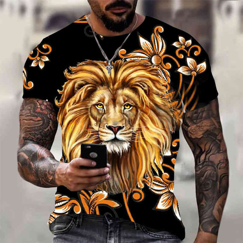 

2022 Animal T-Shirt Oversized Children' Short Sleeve Lion 3D Print t shirt for men Boys Kids Summer Clothes oversized tops, Cbt-39