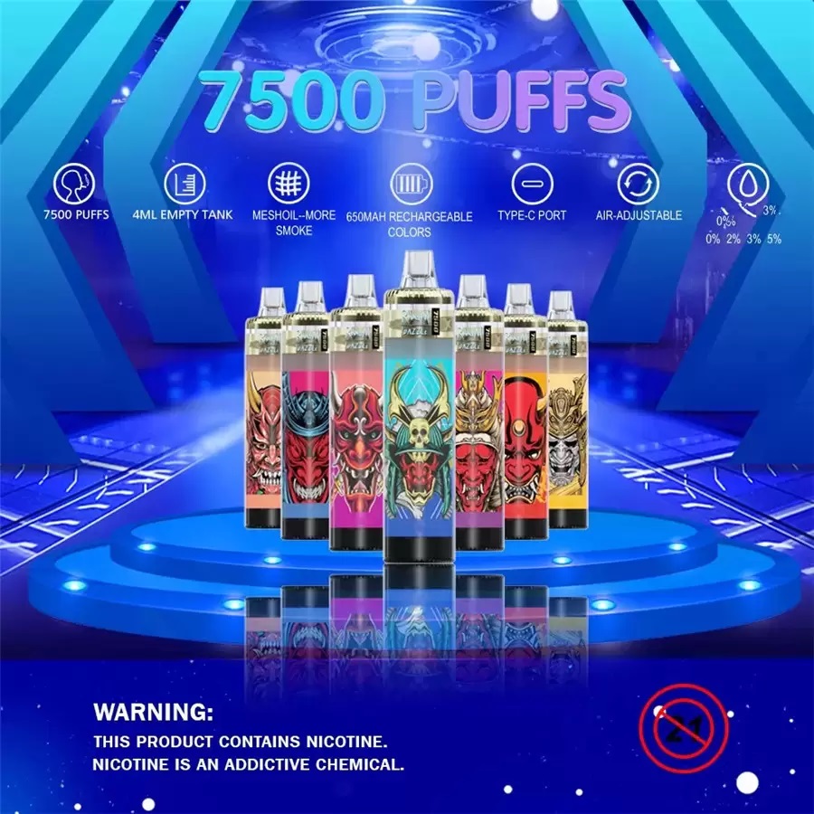 

100% Original Randm Dazzle 7500 Puffs Mesh Coil Electronic Cigarette Rechargeable 15ml 1000mah and Refillable Pod Disposable Vape Device r&m
