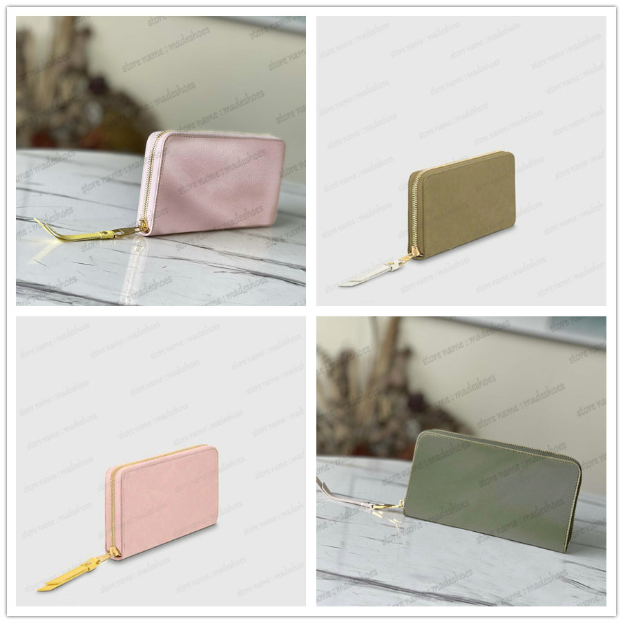 

22SS Designer Zippy Wallet Embossed Monograms Long Wallets Purse Spring in the City M81279 Pink M81280 Khaki / Beige / Cream Womens Holders Luxurys Clutch Bag