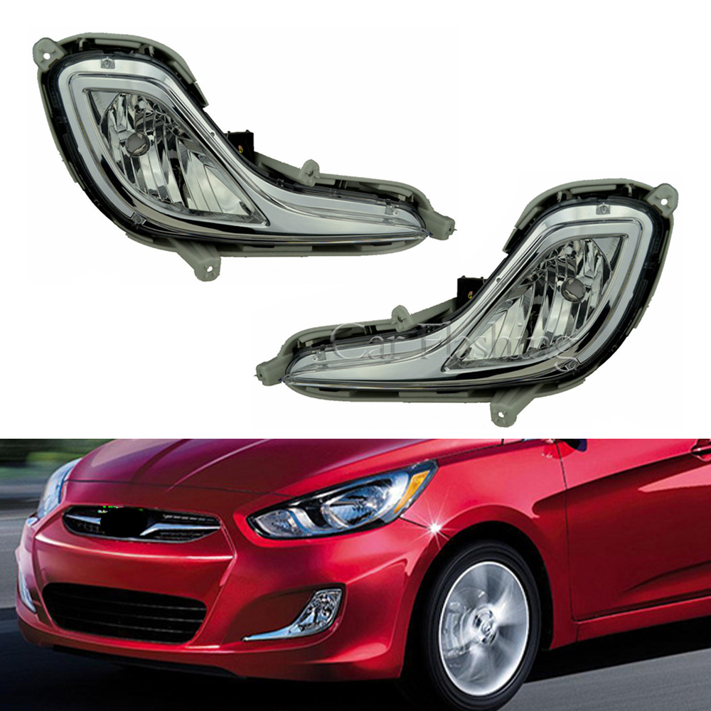 

Car Fog Lamp Assembly For Hyundai Accent 2012 2013 2014 2015 2016 Replacement Bumper Clear Lens Fog Light 922021R000 922011R010