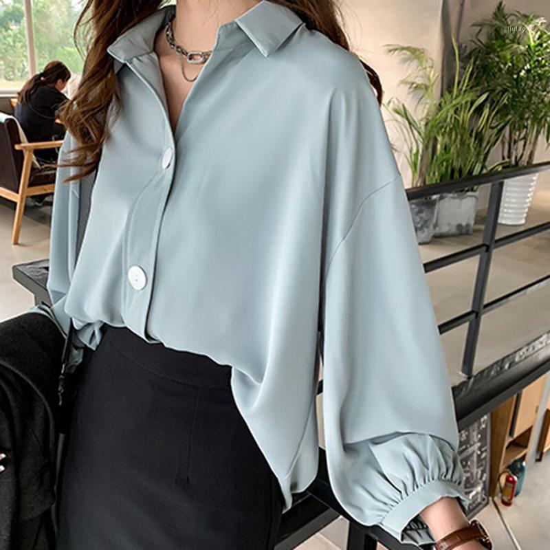 

Feitong Office Lady Blouse Shirts Fashion Women Plus Size Causal Button Turn-down Collar Long Sleeve Shirt Tops Women's Blouses &, Beige