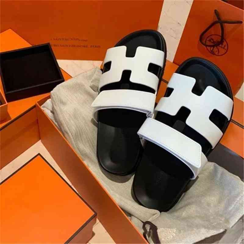 Slides Slipper Designer One Herme Slippers Line Velcro H pour les femmes 2022 Chaussures de plage à semelles épaisses d'été