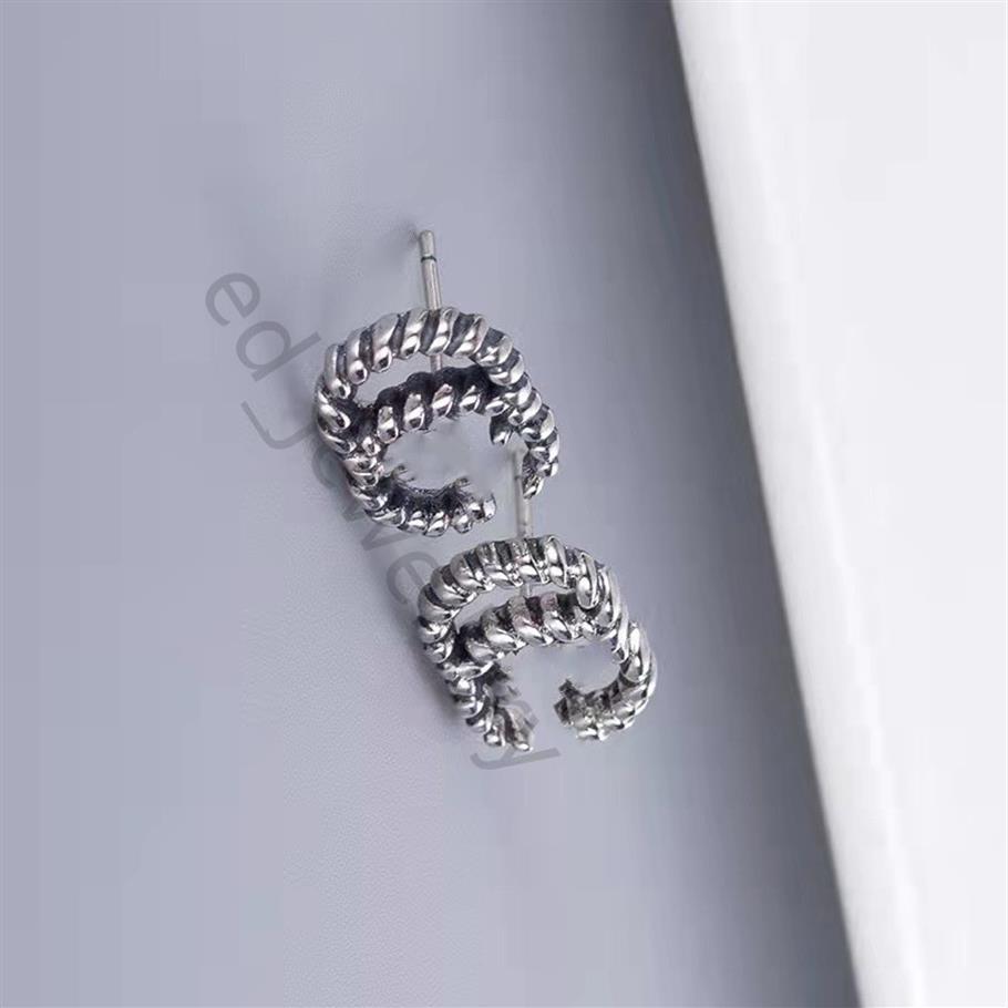 

Luxury brand designer high quality stud gold earrings diamond double letter G women's series wedding gift box Alex ani245n