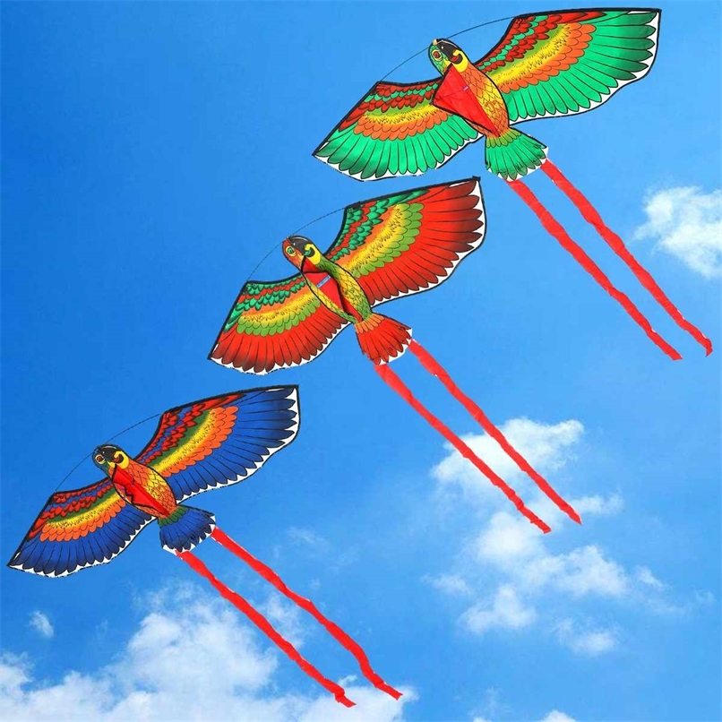 

110cm Flat Eagle Kite Children Flying Bird Kites Windsock Outdoor Toys Garden Cloth Toys For Kids Gift 220602