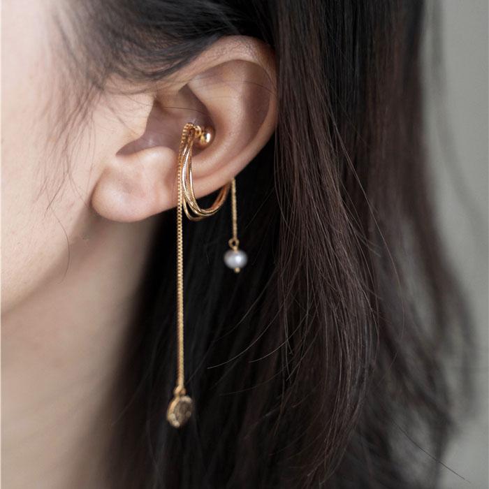 

Clip-on & Screw Back Pearl Beads Tassel Clip Earrings For Women Gold Coin Chain Magnetic Buckle Ear Clips Jewelry Ladies Charms Earring Gift