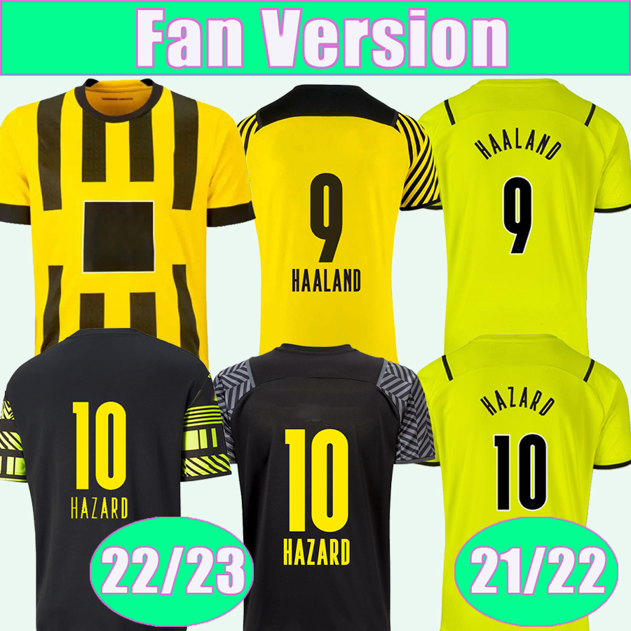 

21 22 HAZARD Mens Soccer Jerseys 22 23 REUS HAALAND BRANDT KAMARA Home Away 3rd SCHMELZER GUERREIRO WOLF SCHULZ Football Shirt Short Sleeve Uniforms, Qm4269 21 22 away no patch