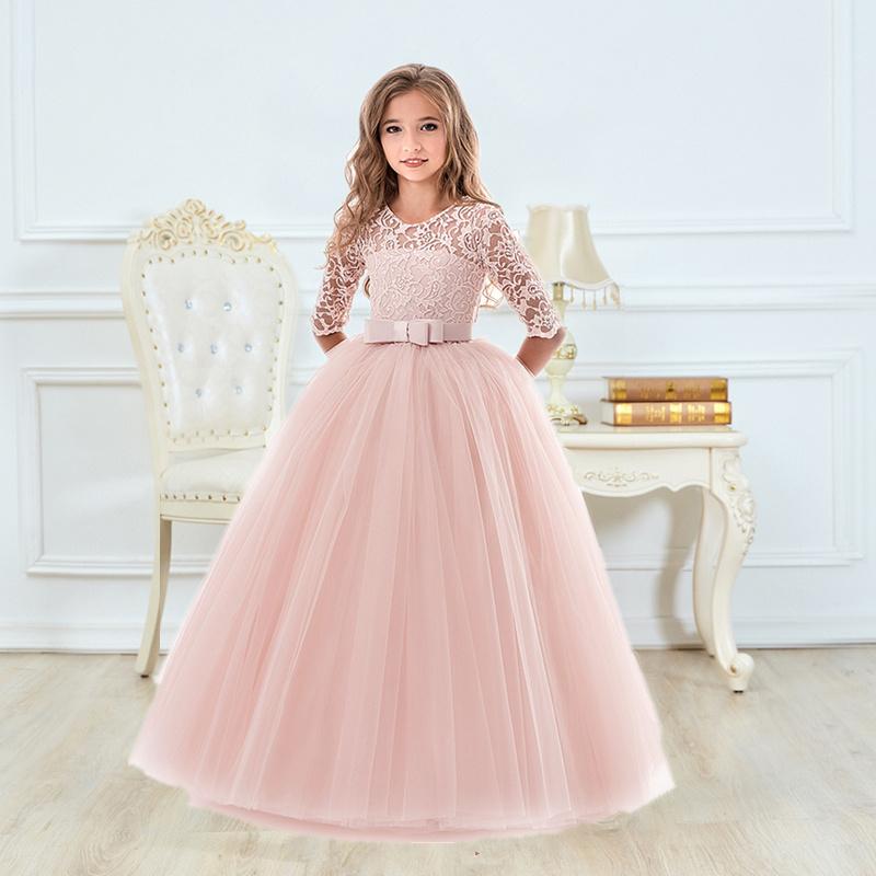 

Girl's Dresses Girls Ceremony Dress For Wedding And Party Gown Exquisite Communion Luxury Princess Elegant Lace Year CostumeGirl's