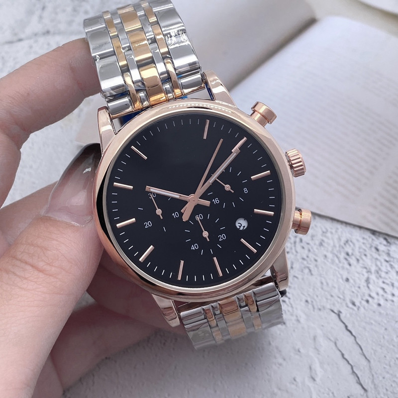 2022 luxury mens watches All Dials Working Quartz Watch high quality Top Brand Chronograph clock Steel belt fashion Six needle work wholesale mon
