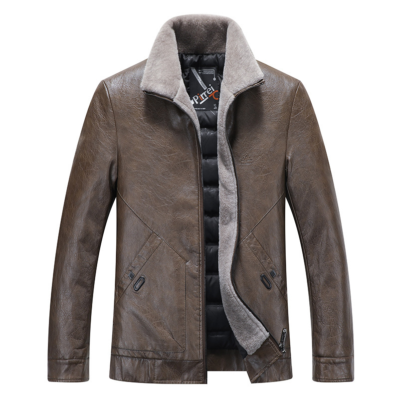 

style Men Leather Jacket Autumn Winter Warm Lamb Velvet Lapel Men Jacket Casual Fashion Classic Brand Coats Men Jacket S4XL 220816, Black