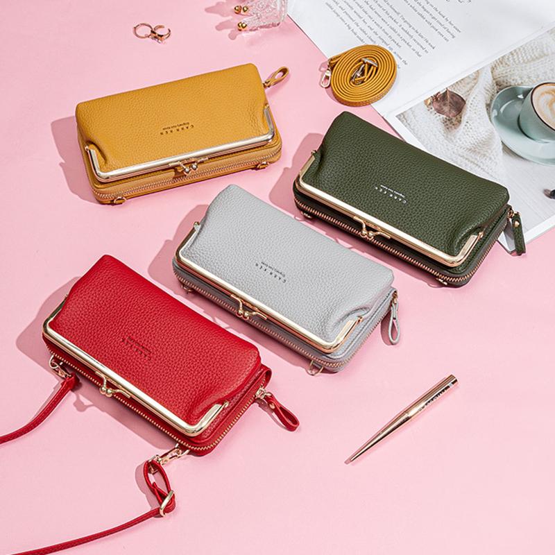 

Evening Bags Brand Solid Leather Shoulder Bag Crossbody For Women Luxury Purses Handbags Phone Famale Messenger BagEvening, Black