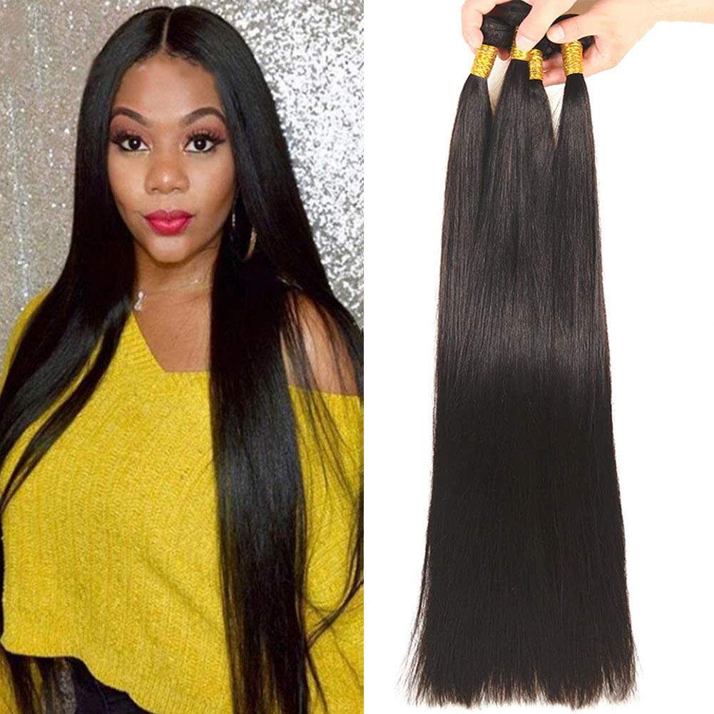 

9A Peruvian Virgin Hair Weaves Silky Straight Human Extensions Bundles Natural Black Dye Weft Instagram Hair, Natural color