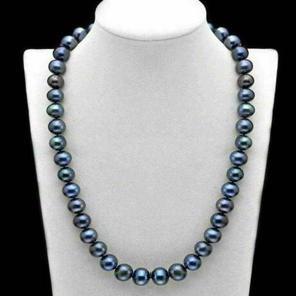 

8-9mm South Sea Freshwater Natural Genuine Black Pearl Fashion Necklace