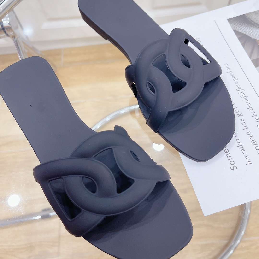 

Designer Leather Double Buckle Slipper Summer Woman Sandle Beach Flip Flops Big Head Flat Sandal Hotel Bath Man Slippers with Box, 01