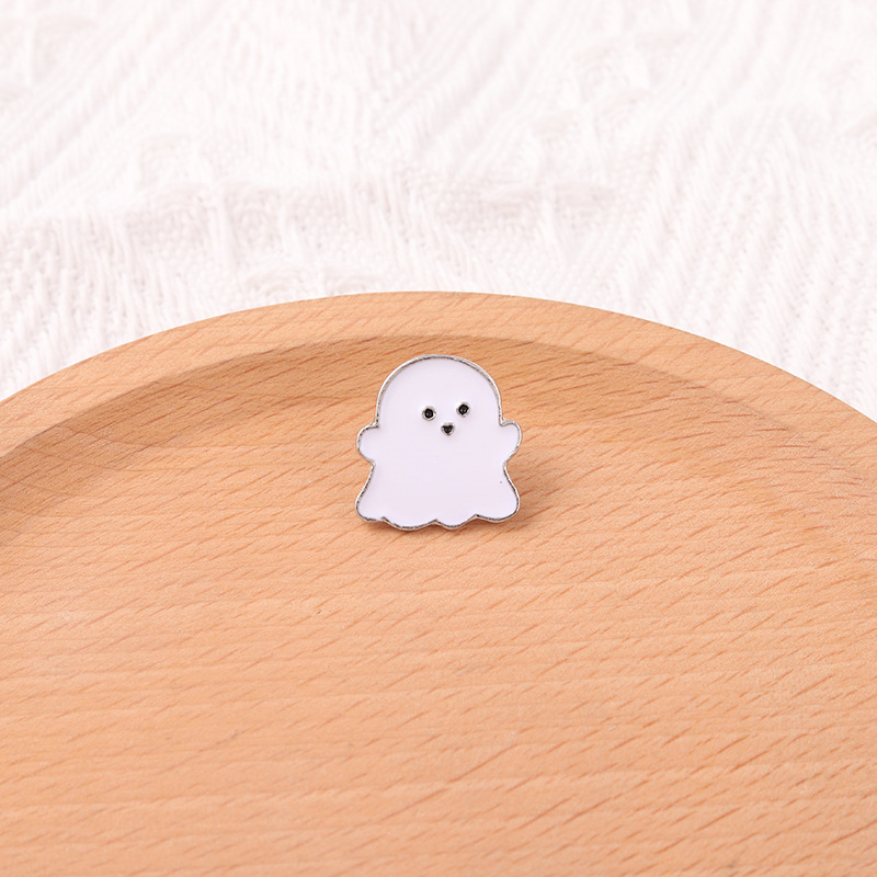 

Ghost Enamel Pins Happy Boo Brooches Goth Gothic Metal Badges for Bag Clothes Backpack Hats Cute Halloween Jewelry, As picture