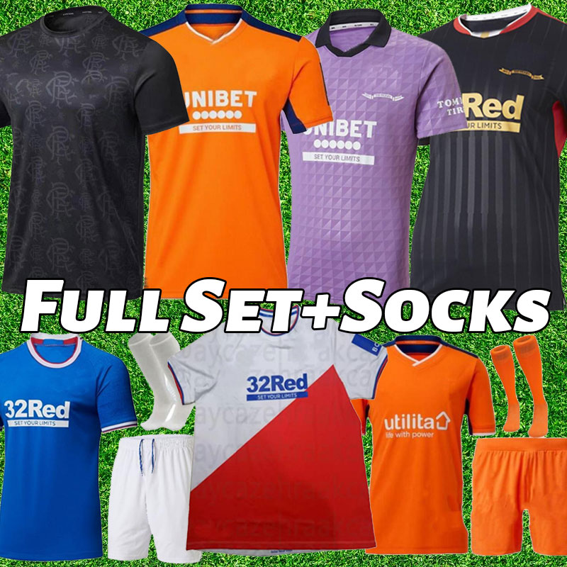 

2021 2022 2023 Rangers Soccer Jerseys third away Glasgow TRAINING suit DEFOE HAGI BARKER TAVERNIER 21 22 23 Football Shirts Men kids kit tops home player version black