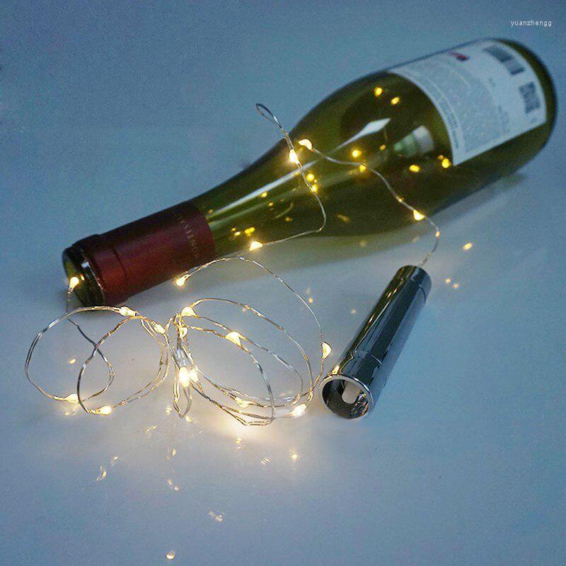 

Strings Silver LED Wine Bottle Lights Battery Powered String Cork Shape Glass Stopper Lamp Christmas Garlands DecorLED StringsLED