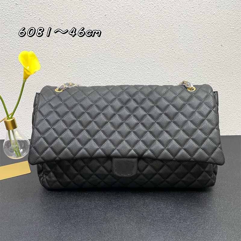 

Lozenge messenger bags Ladies Luxury Designer Bag caviar cowhide material handbag original hardware chain Shoulder boarding bag classic mini wallet 46x14x26 cm, Customize