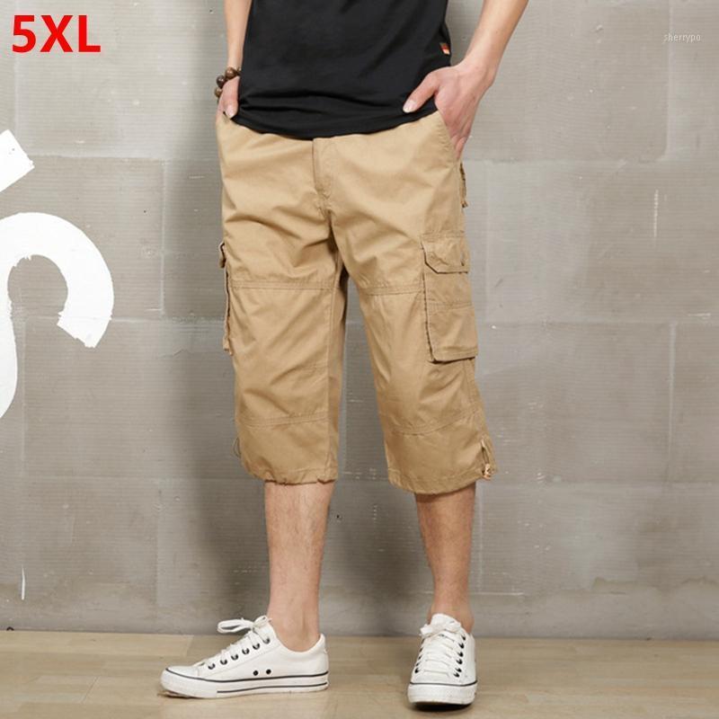 

Men' Shorts Summer Tooling Thin Section Loose Multi-pocket Outdoor Leisure Sports Knee Length Men 5XL 4XL 3XL, Black