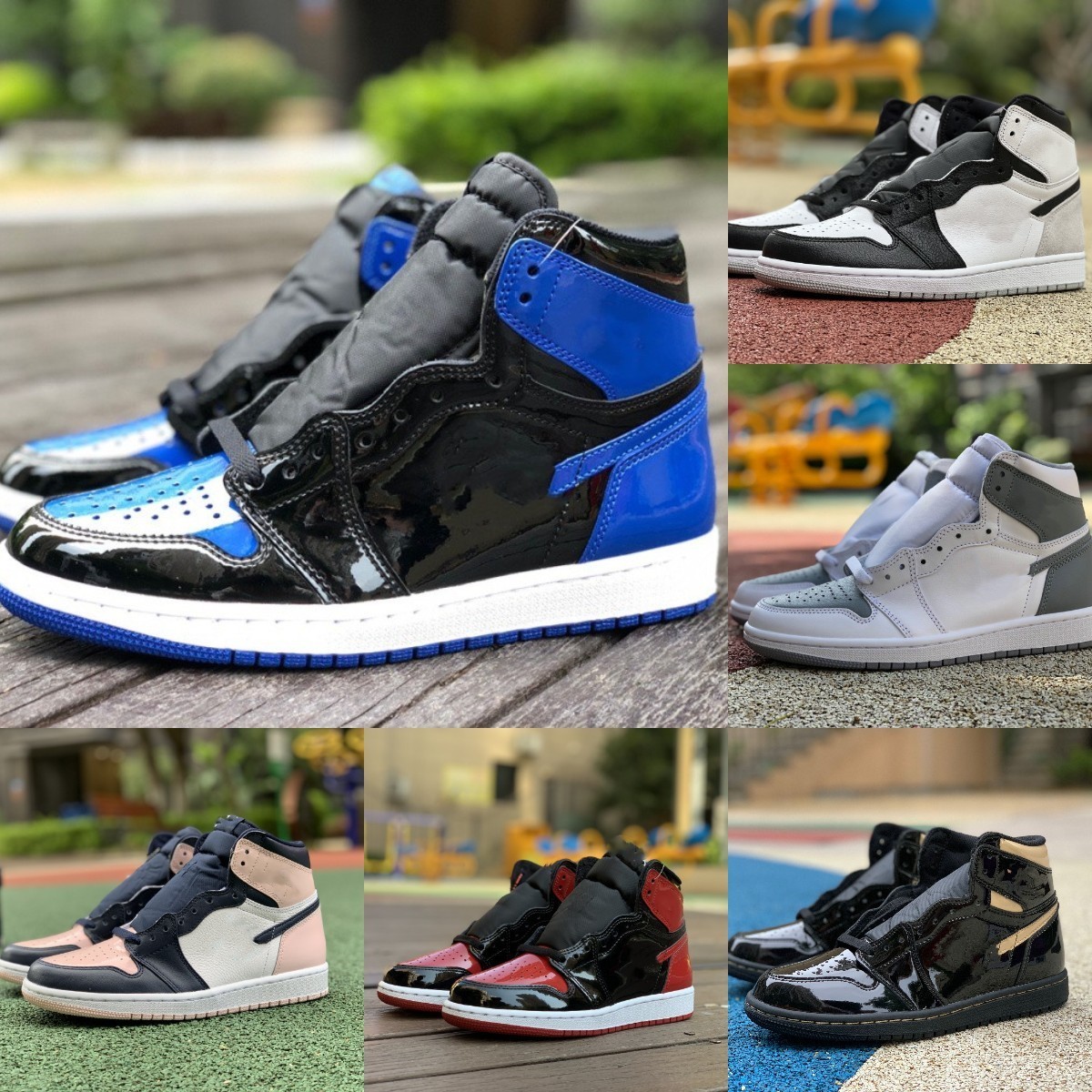 

2022 New Arrivals Original Jumpman 1 Basketball Shoes 1s Patent Leather Black Blue 2.0 Patent Leather Fragment Low Men Women Sneaker Trainer Designer, Shau1