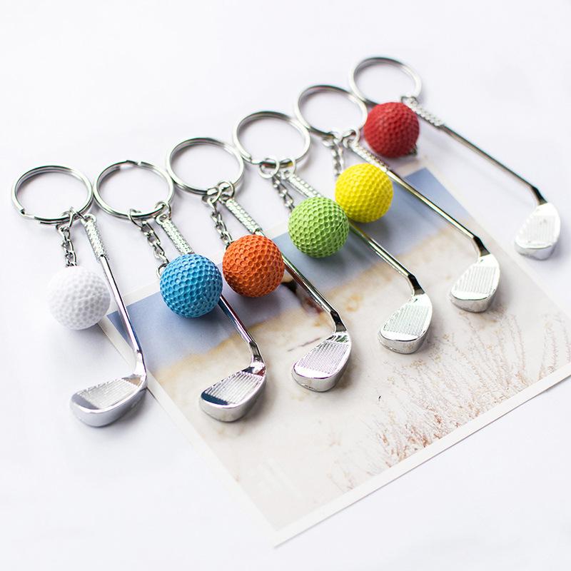 

Keychains Mini Golf Racket Ball Pendant Keychain Creative Car Metal Key Ring Holder Clasps Split Keyring Women Men Sports Clubs Decor GiftKe