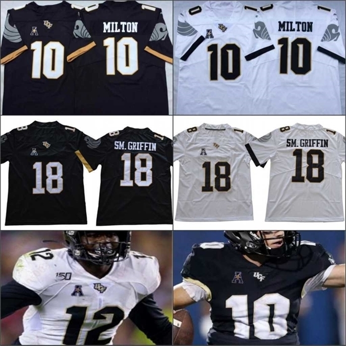 

Sj98 NCAA UCF Knights 18 SM.Griffin 10 McKenzie Milton white black College Football stitched men Jersey top quality