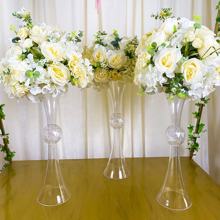 

decoration wedding ceneterpiece reversible trumpet vase Centerpieces Props Clear acrylic Flower Vases Table Event Party Stage Stemmed Tall Vase 059 imake0058