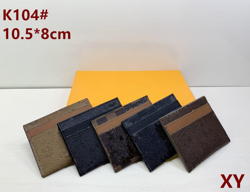 

luxury Designer Top quality Card Holder Marmont L purse Fashion Womens men Purses Mens Key Ring Credit Coin Mini Wallet Bag Charm Brown Canvas, Yellow flower