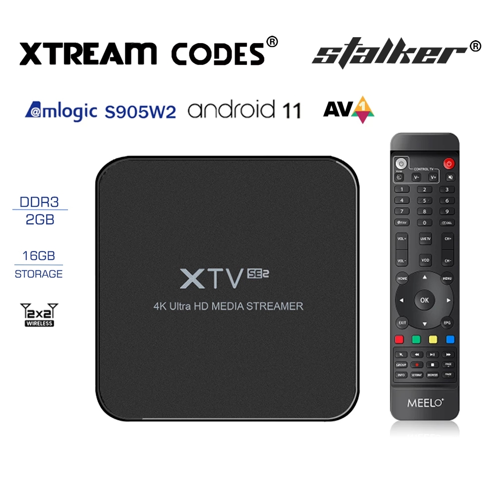 

Meelo XTV SE2 Media Decoder Android 11 TV BOX 2.4G/5G WIFI Smartes STALKER Player Amlogic S905W2 2GB 16GB VS XTV PRO