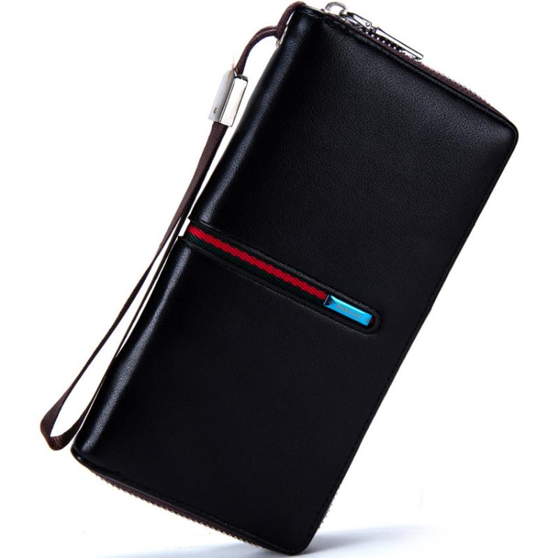 

Wallets Zipper Men's Black Brown PU Day Clutches Wallet Men Purse Long Male Card Holder Money Coin Purses Pockets Business BagWallets