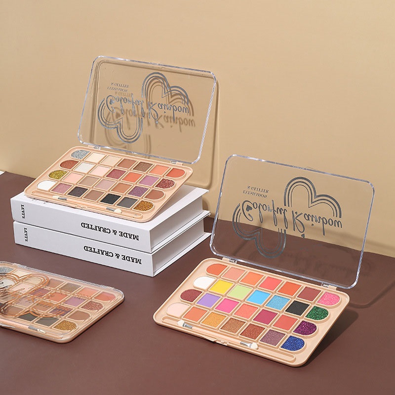 

New Arrival Long Lasting Waterproof Matte & Shimmer Eyeshadow Makeup 28 Colors Smooth and Soft Eye Pressed Powder Palette Cosmetics Easy to Use, Customize