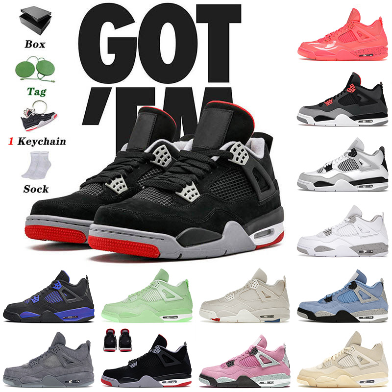 

2022 With Box Mens Basketball Jumpman Shoes 4 4s IV Bred Infrared Military Black Kaws Grey University Pink Canvas Men Women Trainers Sneakers Size 13, C46 starfish 40-47