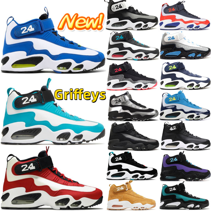 

New Penny Hardaway Griffeys 1 Men Basketball Shoes MLB All Star Sweetest Swing Cincinnati Red Varsity Black Freshwater Purple Venom Safari UNC Aquamarine 24 Sneaker, Shoebox