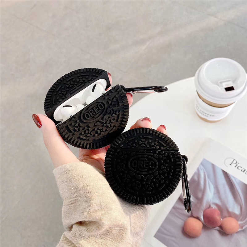 Étui de biscuit au chocolat au lait 3D Oreo pour AirPods 1 2 Couverture de boîtier Écouteur Soft Bluetooth Sans Wireless Case pour AirPods Pro Ca