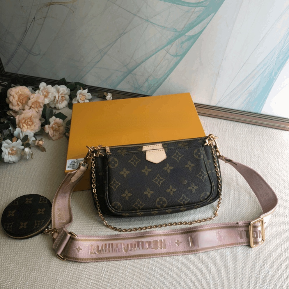 

gg's louis's vutton's ysl's LOUISS VUTTONS LVs YSLs Handbags 3 Piece Set Shoulder Handbag Bags Crossbody Women Fashion Leather Multi Pochetta Wallet, As pic