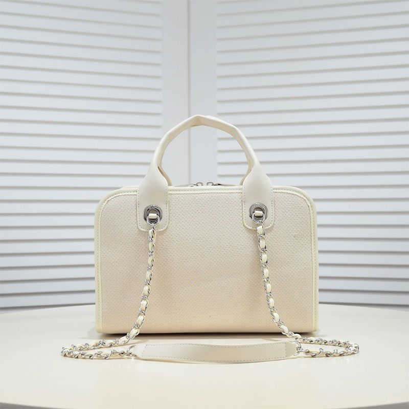 

Canvas bowling bag women designer handbag fashion large capacity tote bag ladies backpack Letter embroidery chain shoulder crossbody bags, Apricot