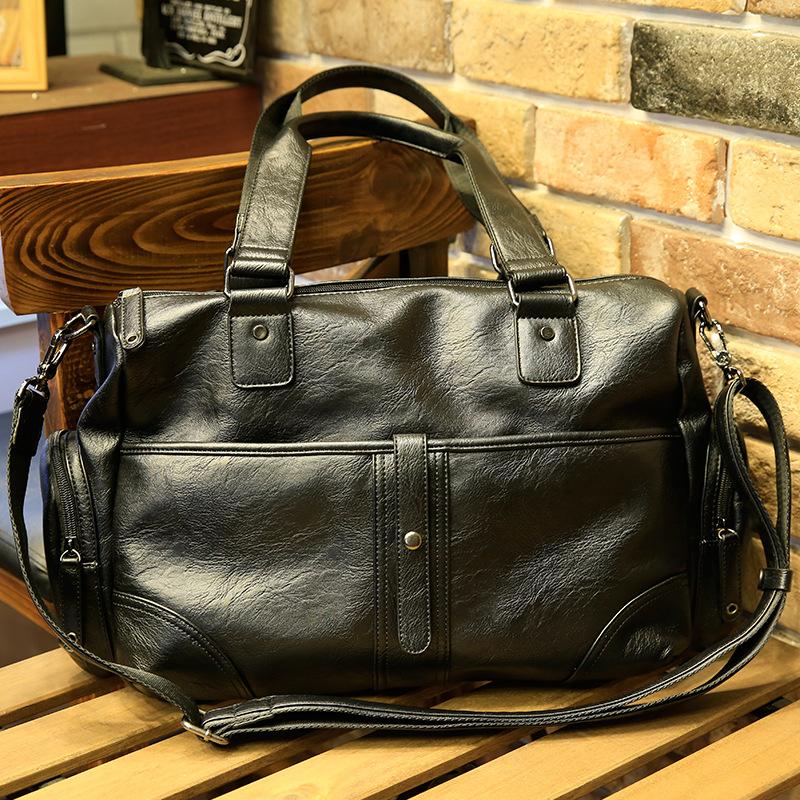 

Duffel Bags Fashion Business Tote Travel Men Leather Shoulder Bag For Male Fitness Handbag Vintage Man Briefcase