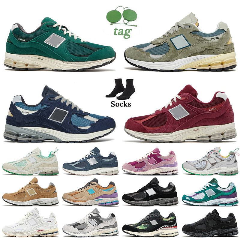 

Top quality 2002R running shoes for men women Suede Pack Forest Green 2002 R Protection Mirage Grey Sea Salt Salehe Bembury The Basement sports trainers sneakers, C2 black white 36-45