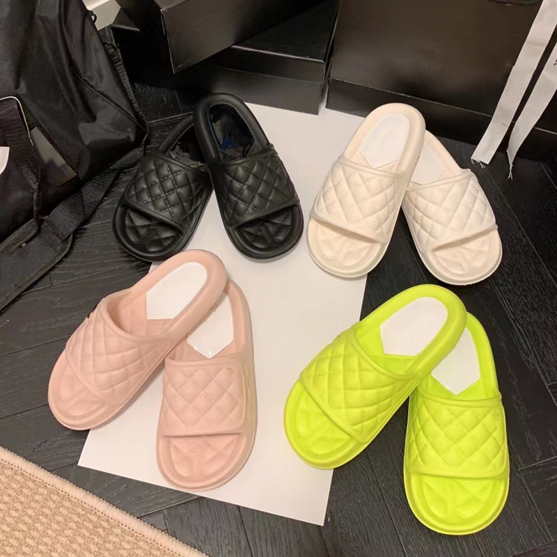 

Fashion Pool Slippers Black White Green Slides Pink Lime Women Flat Slide Sneakers Beach Soft and comfortable Indoor Shower Room Outdoor Sandals Trainers