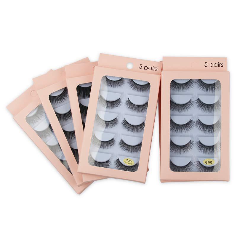 Fait à la main réutilisable 3D vison faux cils léger doux vif épais naturel multicouche faux cils bouclés entrecroisés extensions de cils maquill